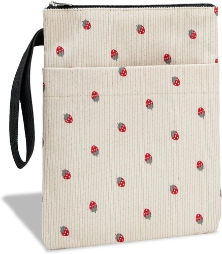 Buchhülle erdbeer design - buchhülle, samt