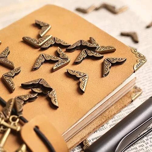 20x metall buchecke - metall, bronze